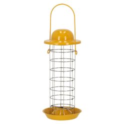  Felakasztható önadagolós, faggyúgolyó madáretető, 24,5 cm, sárga