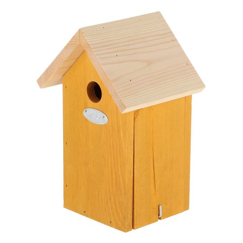 Fa madárház cinegéknek, 17 x 25,5 cm, sárga