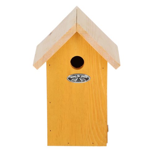 Fa madárház cinegéknek, 17 x 25,5 cm, sárga