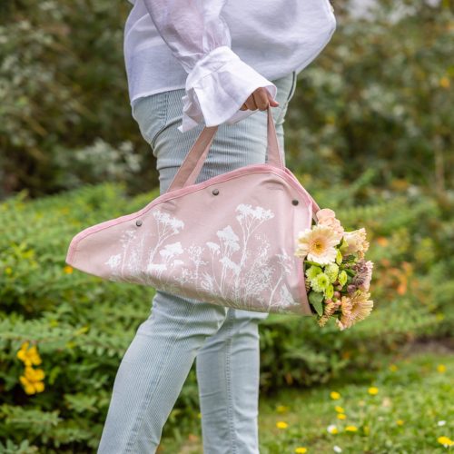 Mezei virág mintás virágtartó táska, pink