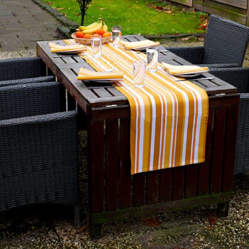 Pamut asztali futó, narancssárga csíkos, 40 x 220 cm