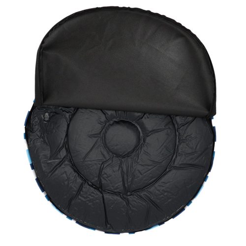 UV álló, vízlepergető kültéri puff, kék és lila csíkos, 54 cm átmérőjű