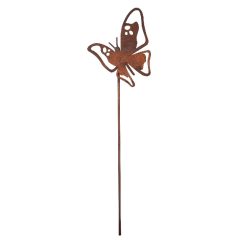   Rusztikus lézervágott leszúrható pillangó sziluett, kültéri és beltéri dekorációs kiegészítő, 38 cm