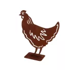 Rusztikus lézervágott csirke sziluett, kültéri és beltéri dekorációs kiegészítő, 25 x 29 cm