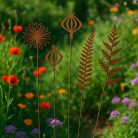 Páfrányleveles lézervágott leszúrható kerti dekoráció, 37 cm, B