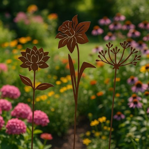 Dáliás lézervágott leszúrható kerti dekoráció, 37 cm