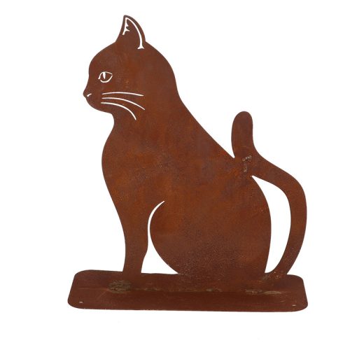 Ülő macskás lézervágott álló kerti dekoráció, 30 x 25 cm