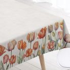 Színes tulipános pamut asztalterítő, 140 x 240 cm