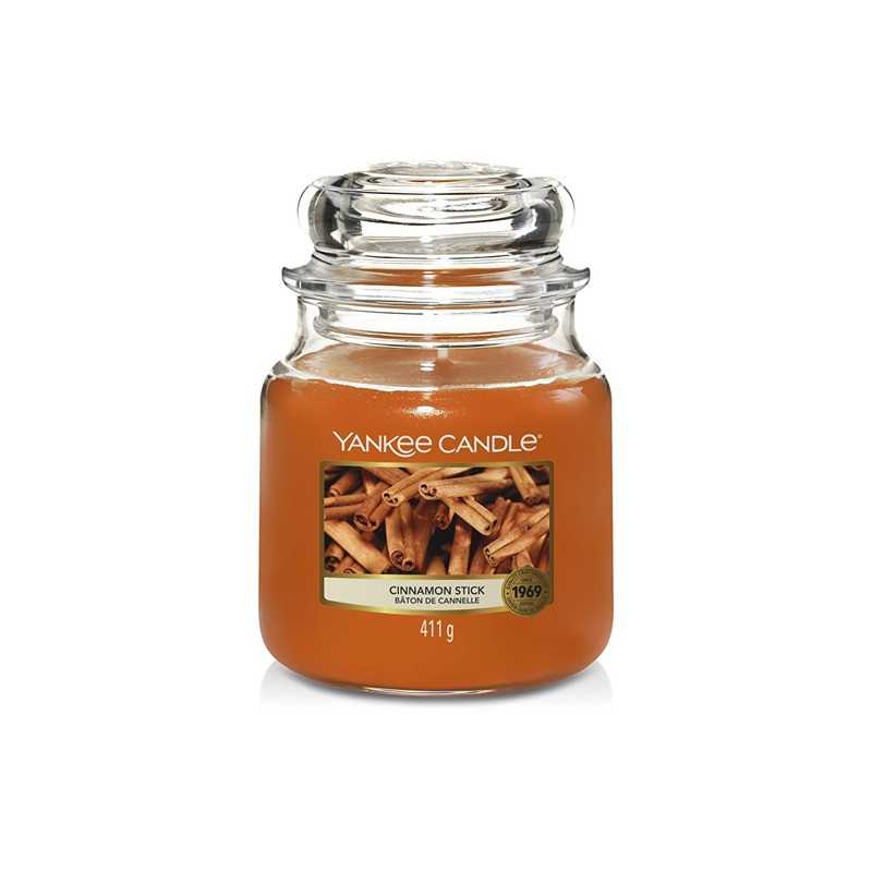 Cinnamon Stick, Yankee Candle illatgyertya, közepes üveg (fahéj, szegfűszeg)