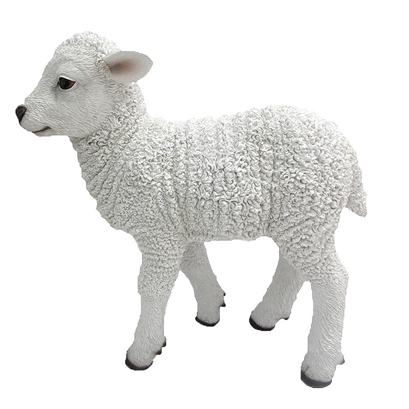 Álló bárány polyresin szobor, M, kültéri és beltéri dekorációs kiegészítő