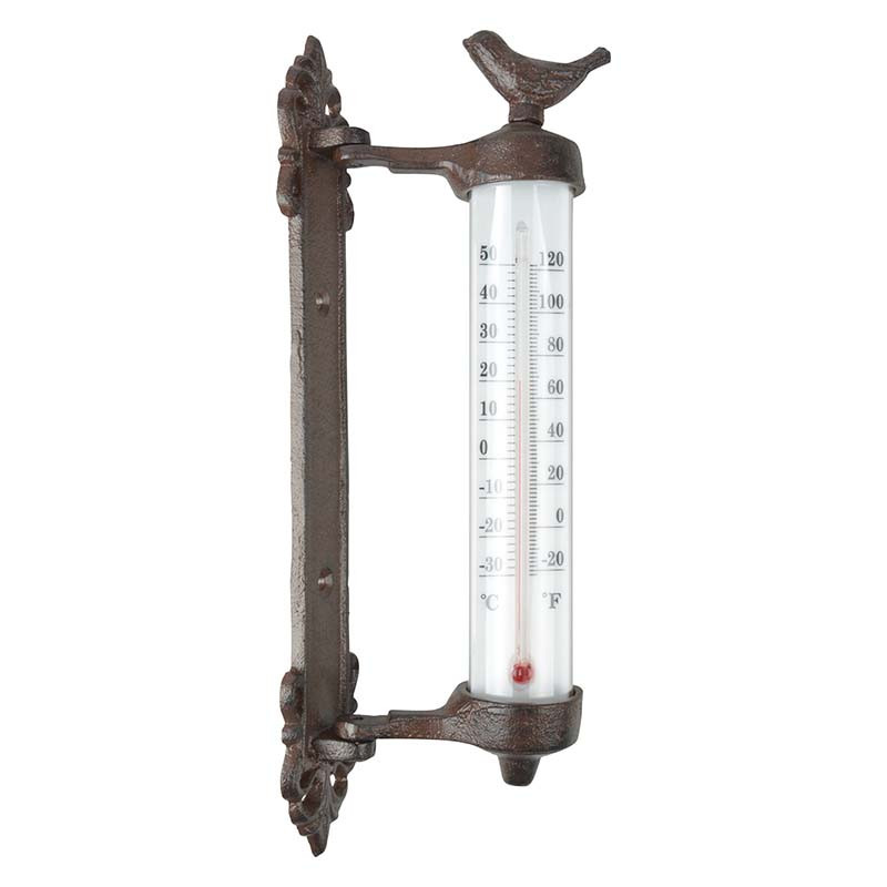 Öntöttvas fali madaras hőmérő, 27 cm