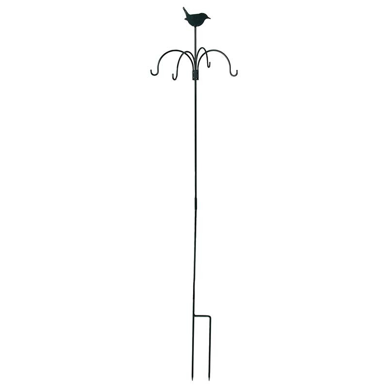 Fém leszúrható madáretető állvány akasztókkal, 149 cm